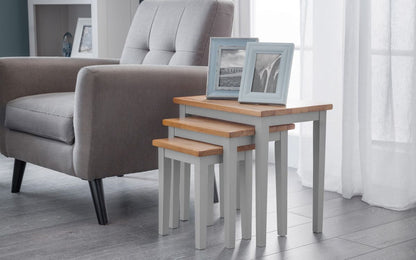 Julian Bowen Cleo Grey & Oak 2 Nest Of Tables