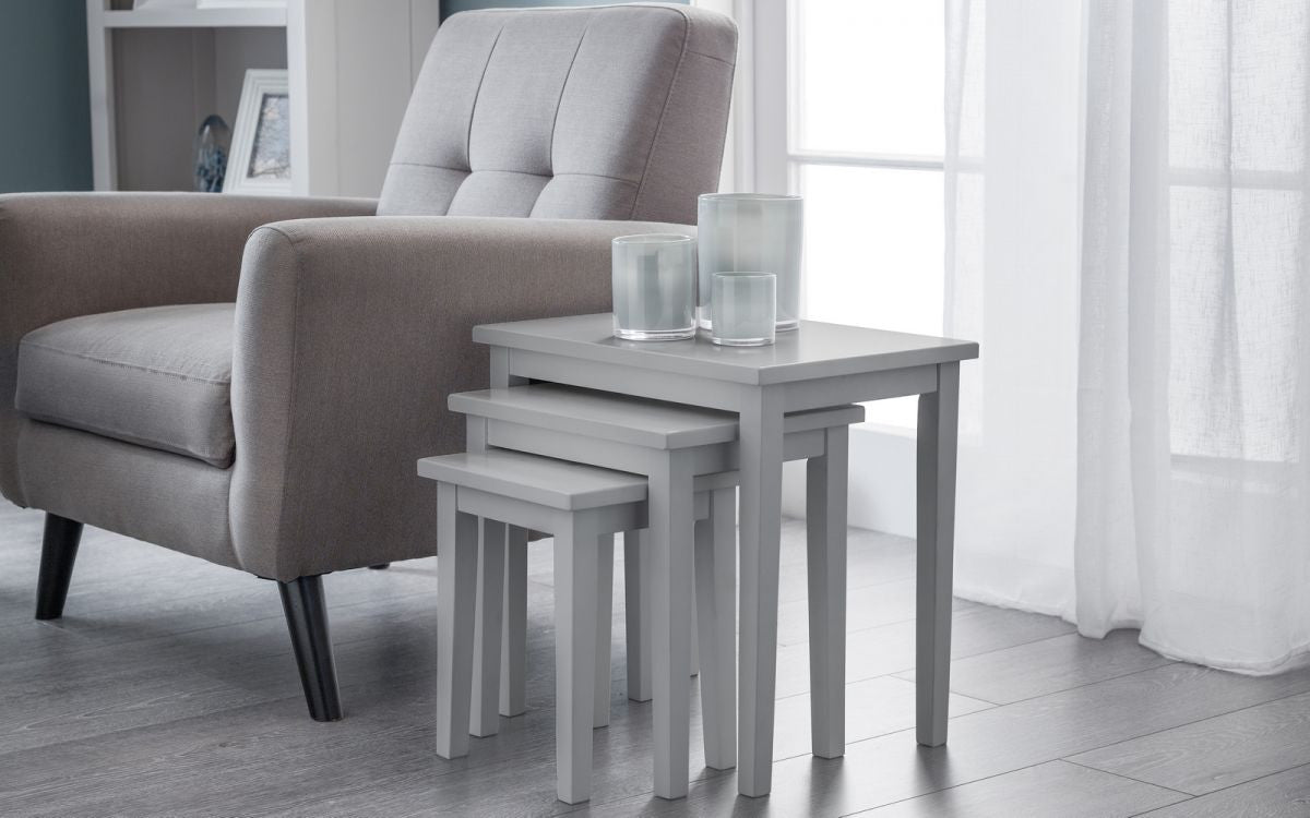Julian Bowen Cleo Lunar Grey Wooden Nest Of Tables