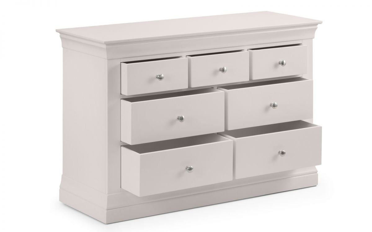 Julian Bowen Clermont Light Grey Wooden 4+3 Drawer Chest