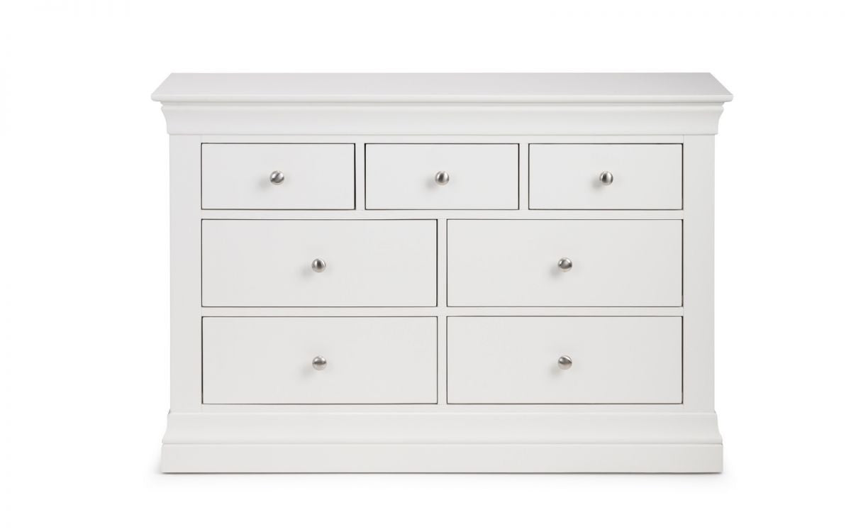 Julian Bowen Clermont White Wooden 4+3 Drawer Chest