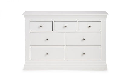 Julian Bowen Clermont White Wooden 4+3 Drawer Chest