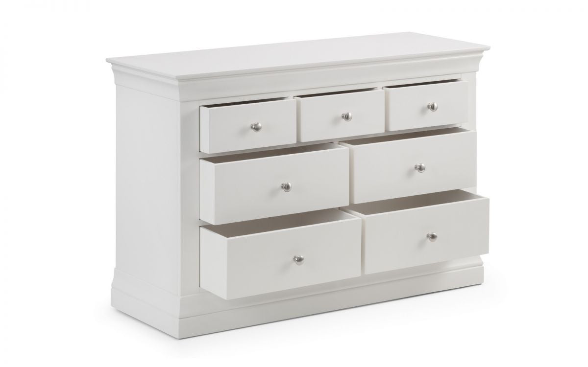 Julian Bowen Clermont White Wooden 4+3 Drawer Chest