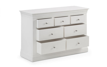 Julian Bowen Clermont White Wooden 4+3 Drawer Chest