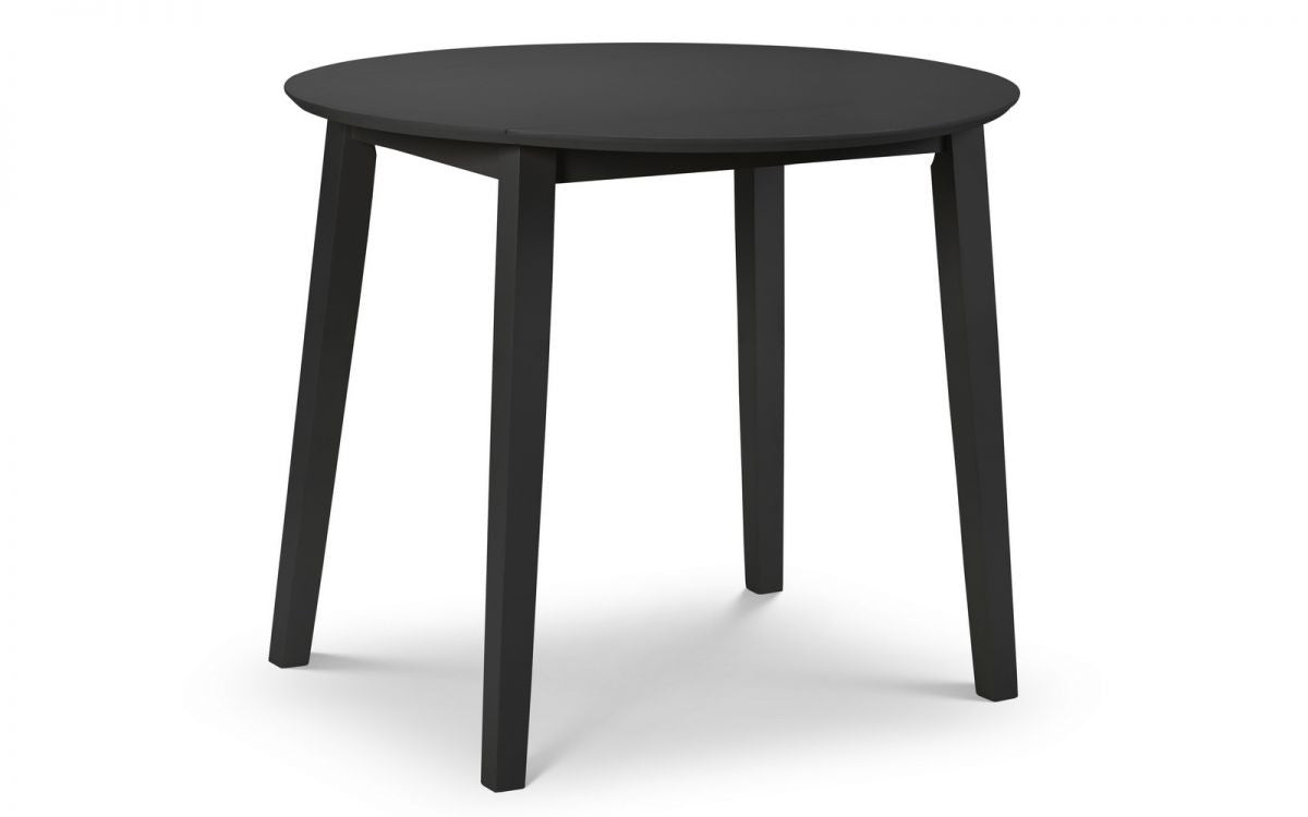 Julian Bowen Coast Black Wooden Round Dropleaf Table