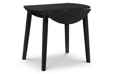 Julian Bowen Coast Black Wooden Round Dropleaf Table
