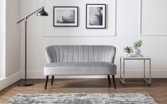 Julian Bowen Coco Light Grey Velvet 2 Seater Sofa