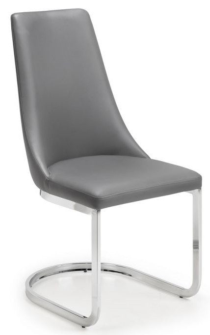 2 x Julian Bowen Como Grey Faux Leather Cantilever Dining Chairs