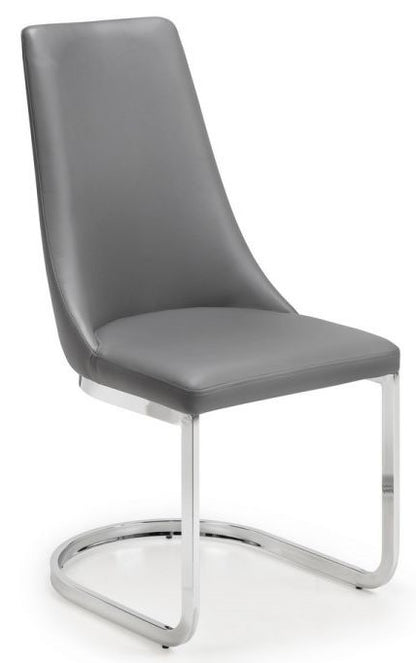 2 x Julian Bowen Como Grey Faux Leather Cantilever Dining Chairs
