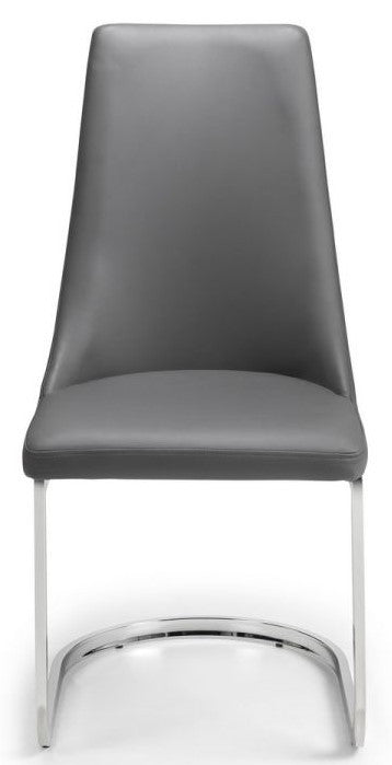 2 x Julian Bowen Como Grey Faux Leather Cantilever Dining Chairs