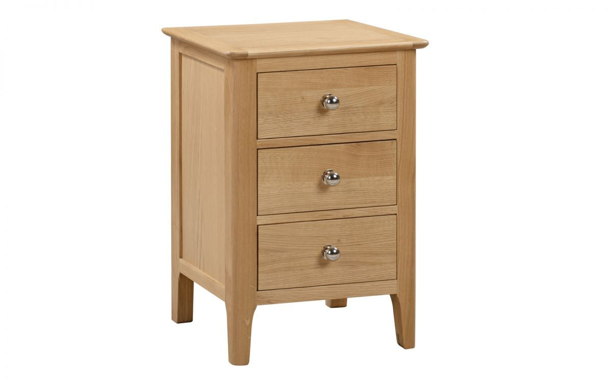Julian Bowen Cotswold Solid Oak 3 Drawer Bedside Table