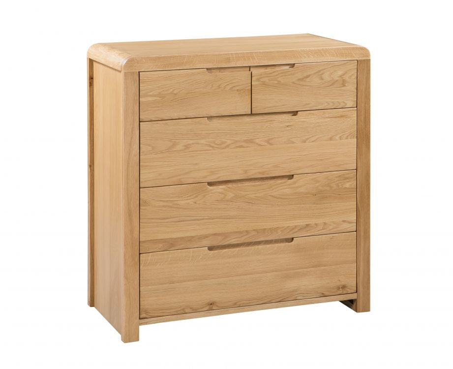 Buy Julian Bowen Curve Solid Oak 3+2 Drawer Chest