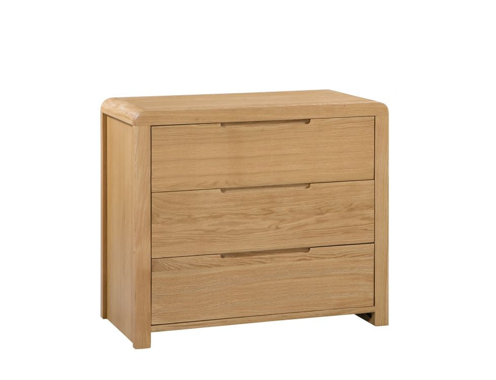 Julian Bowen Curve Solid Oak 3 Drawer Chest