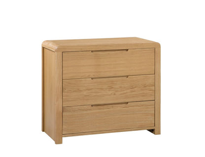 Julian Bowen Curve Solid Oak 3 Drawer Chest