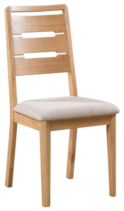 2 x Julian Bowen Curve Solid Oak Dining Chairs