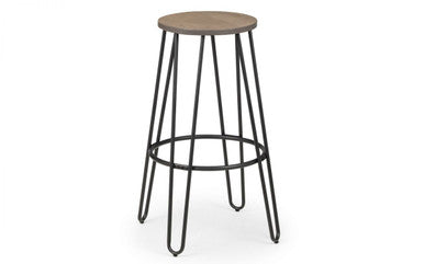 Julian Bowen Dalston Black Metal Round Bar Stool
