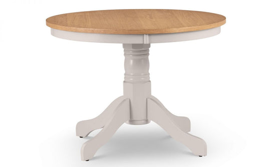Julian Bowen Davenport Oak/Elephant Grey Round Pedestal Dining Table