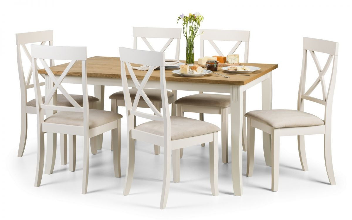 Davenport White And Oak Rectangular Dining Table