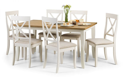 Davenport White And Oak Rectangular Dining Table