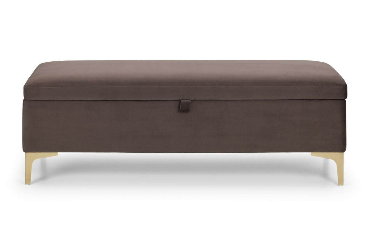 Julian Bowen Deco Truffle Velvet Blanket Box