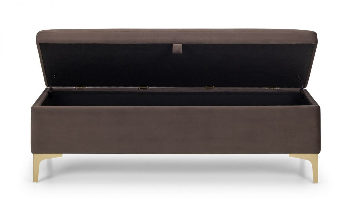 Julian Bowen Deco Truffle Velvet Blanket Box