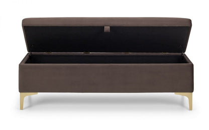 Julian Bowen Deco Truffle Velvet Blanket Box