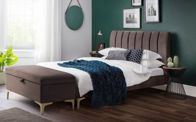 Julian Bowen Deco Truffle Velvet Blanket Box