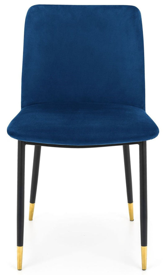 Julian Bowen Delaunay Blue Velvet Dining Chair