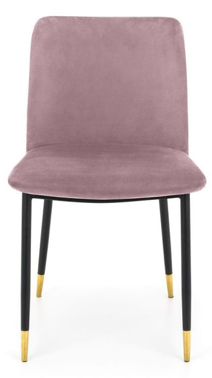 2 x Julian Bowen Delaunay Dusky Pink Velvet Dining Chairs