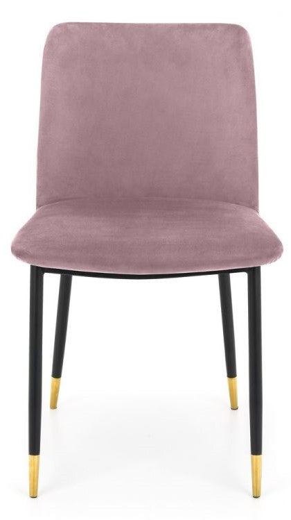 Julian Bowen Delaunay Dusky Pink Velvet Dining Chair