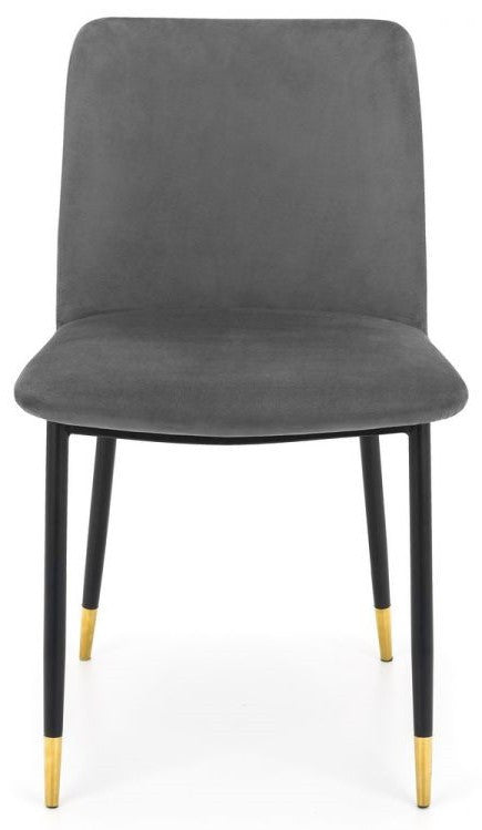 Julian Bowen Delaunay Grey Velvet Dining Chair