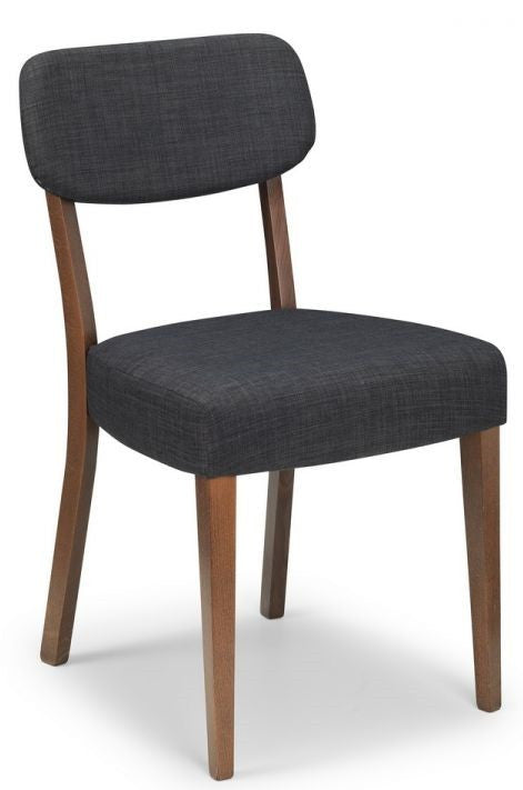 2 x Julian Bowen Farringdon Grey Fabric Dining Chairs