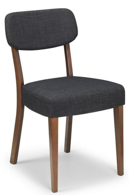 2 x Julian Bowen Farringdon Grey Fabric Dining Chairs