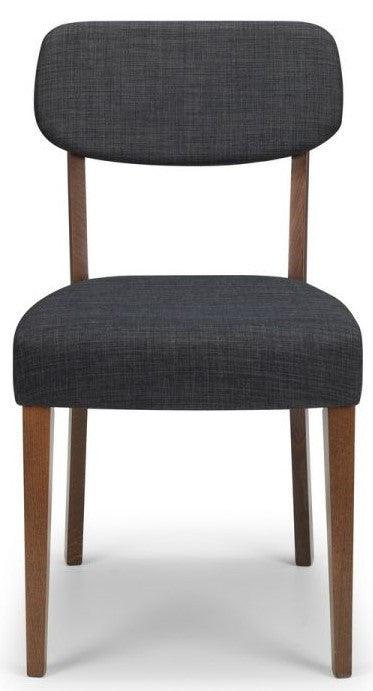 2 x Julian Bowen Farringdon Grey Fabric Dining Chairs
