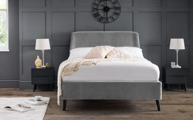 Julian Bowen Frida 5ft Kingsize Grey Velvet Bed