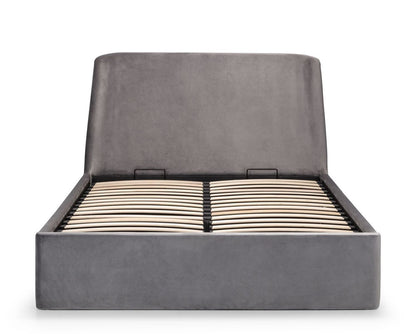 Julian Bowen Frida 4ft6 Double Grey Velvet Storage Ottoman Bed
