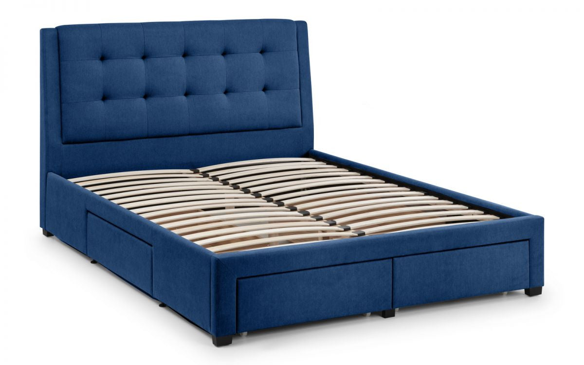 Julian Bowen Fullerton Blue 5ft Kingsize 4 Drawer Bed