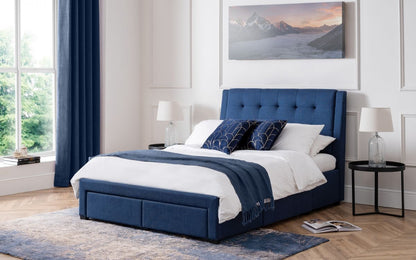 Julian Bowen Fullerton Blue 5ft Kingsize 4 Drawer Bed