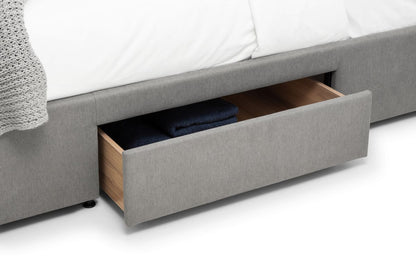 Julian Bowen Fullerton 4ft6 Double Grey Fabric 4 Drawer Bed