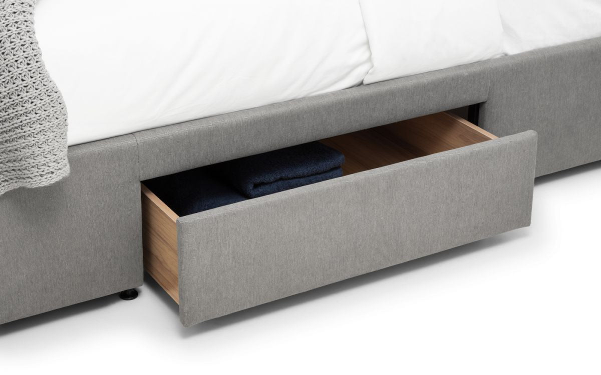 Julian Bowen Fullerton 5ft Kingsize Grey Fabric 4 Drawer Bed