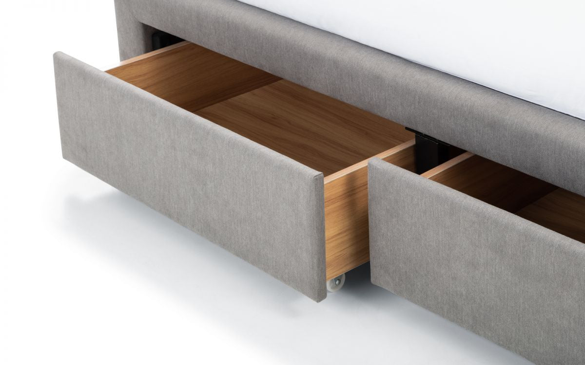 Julian Bowen Fullerton 4ft6 Double Grey Fabric 4 Drawer Bed