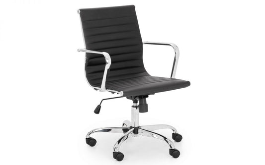 Black Faux leather office chair