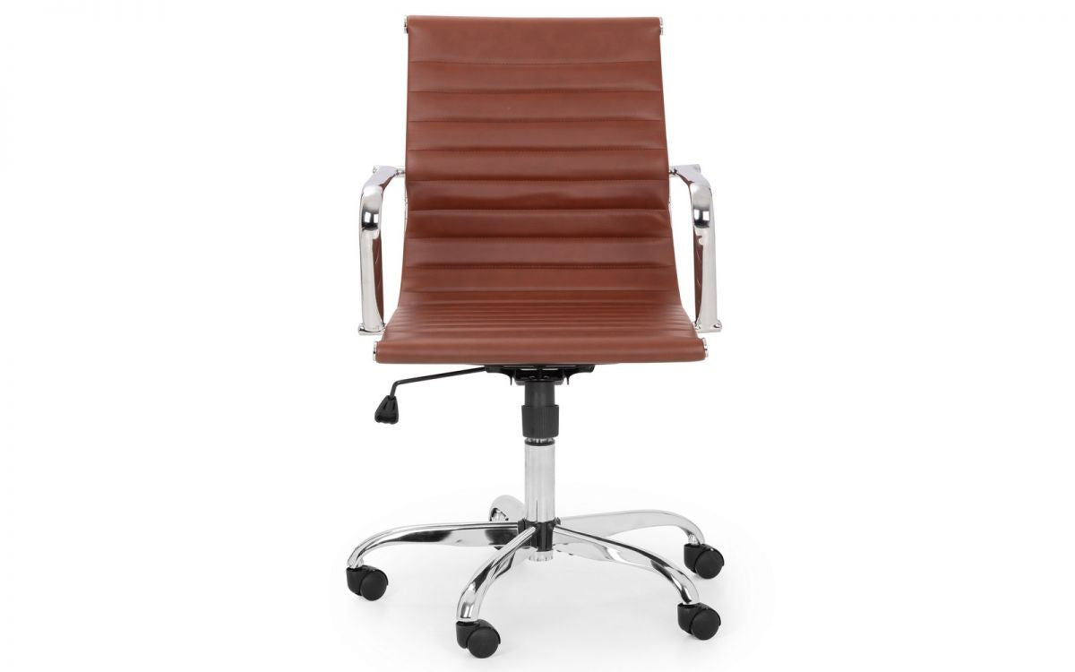Julian Bowen Gio Upholstered Brown Faux Leather Office Chair