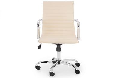 Julian Bowen Gio Upholstered Ivory Faux Leather Office Chair