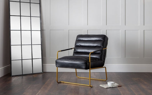 Julian Bowen Giorgio Black Faux Leather Chair