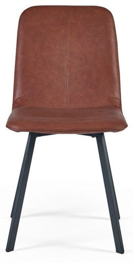 2 x Julian Bowen Goya Antique Brown Faux Leather Dining Chairs