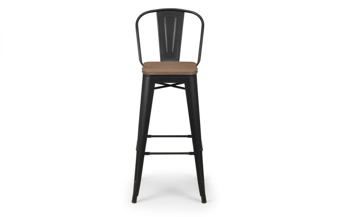 Julian Bowen Grafton Black Metal Bar Stool