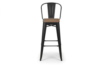 Julian Bowen Grafton Black Metal Bar Stool