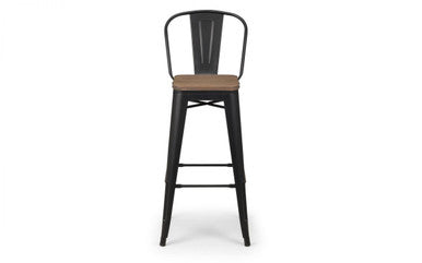 Julian Bowen Grafton Black Metal Bar Stool