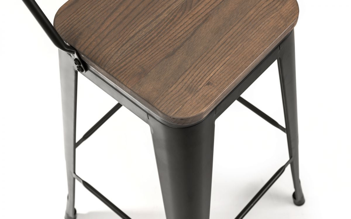Julian Bowen Grafton Black Metal Bar Stool