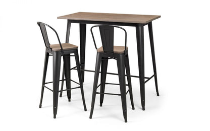 Julian Bowen Grafton Black Metal Bar Stool